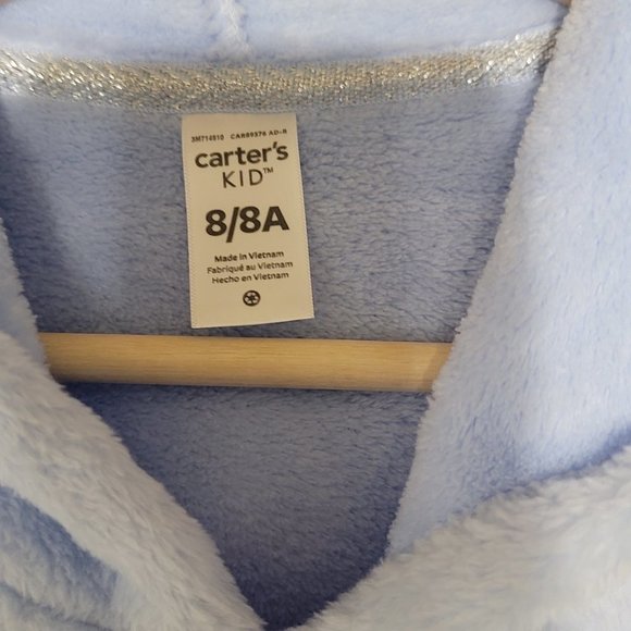 NWOT Light Blue Fuzzy Pullover Hoodie - Picture 3 of 3